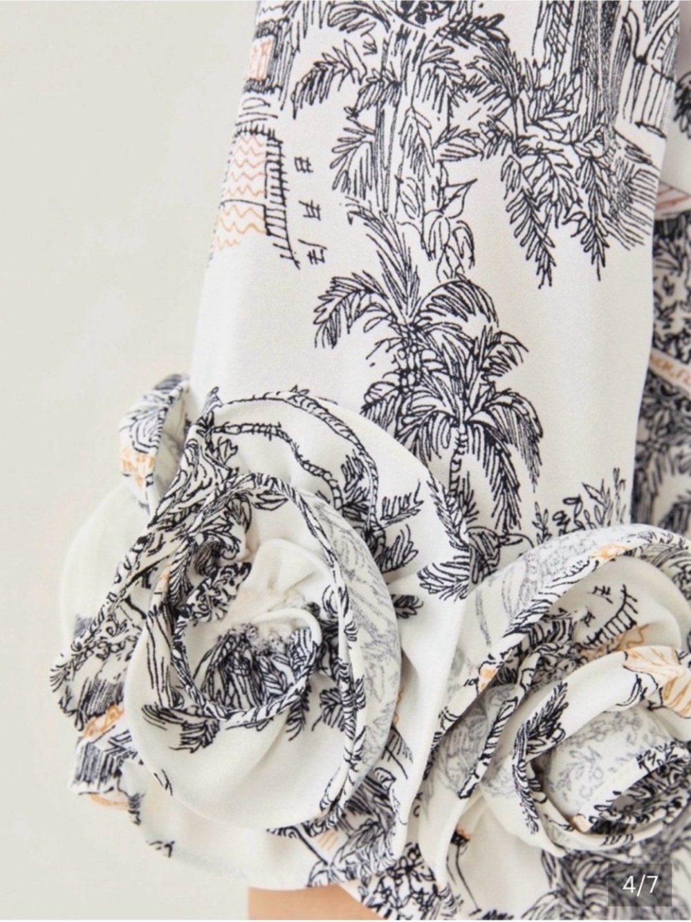 Lilly Pulitzer Lu Rosette-Cuff Toile Crepe Mini Dress Size 10 - Picture 8 of 14